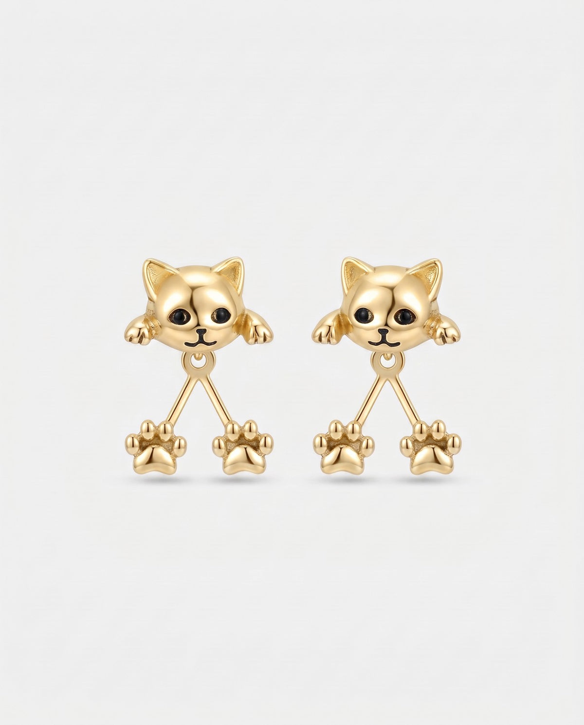 Aretes Gatito Abrazo - Oro