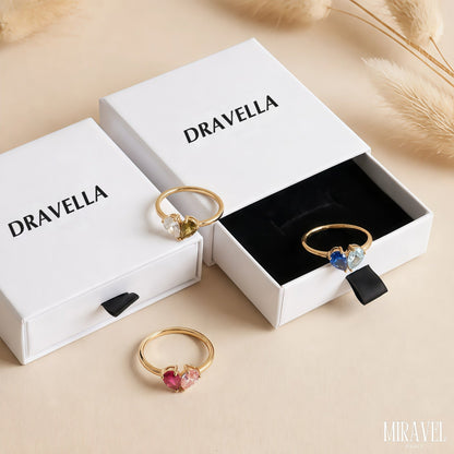 Anillo Elora en su estuche de regalo Dravella