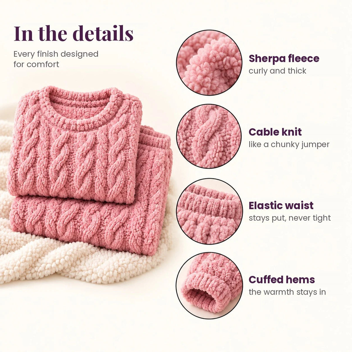 Sherpa fleece lounge set