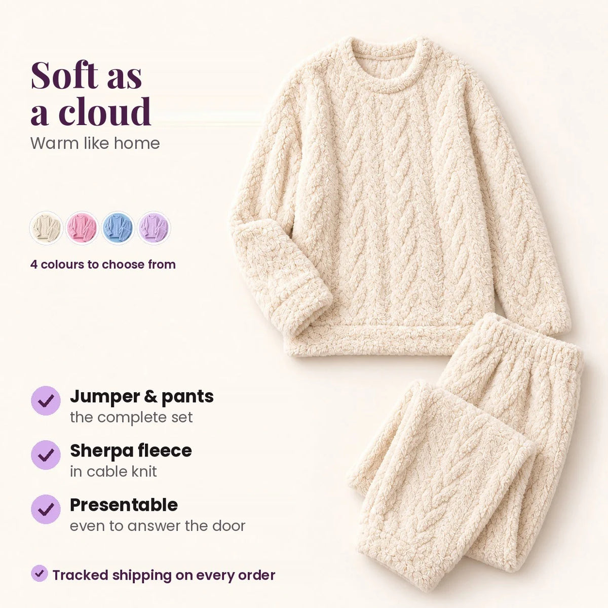 Sherpa fleece lounge set