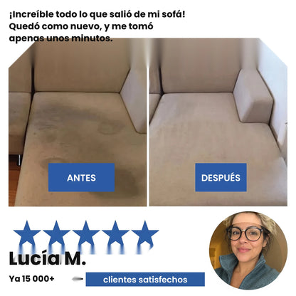 Antes y despues en un sofa