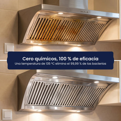Campana de cocina desengrasada a vapor