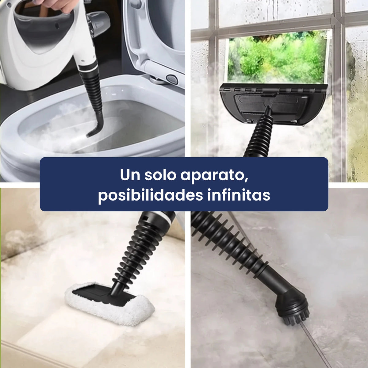 Inodoro, vidrios, juntas, pisos: un solo aparato