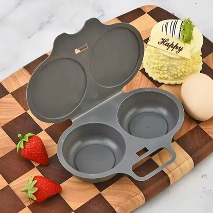 Poachly egg poacher on a chopping board