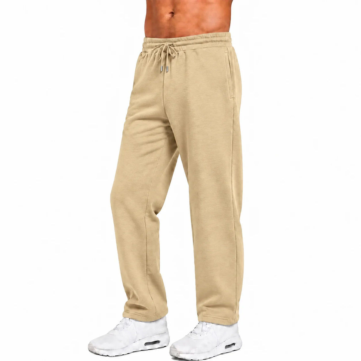 Heavyweight fleece sweatpants – Beige