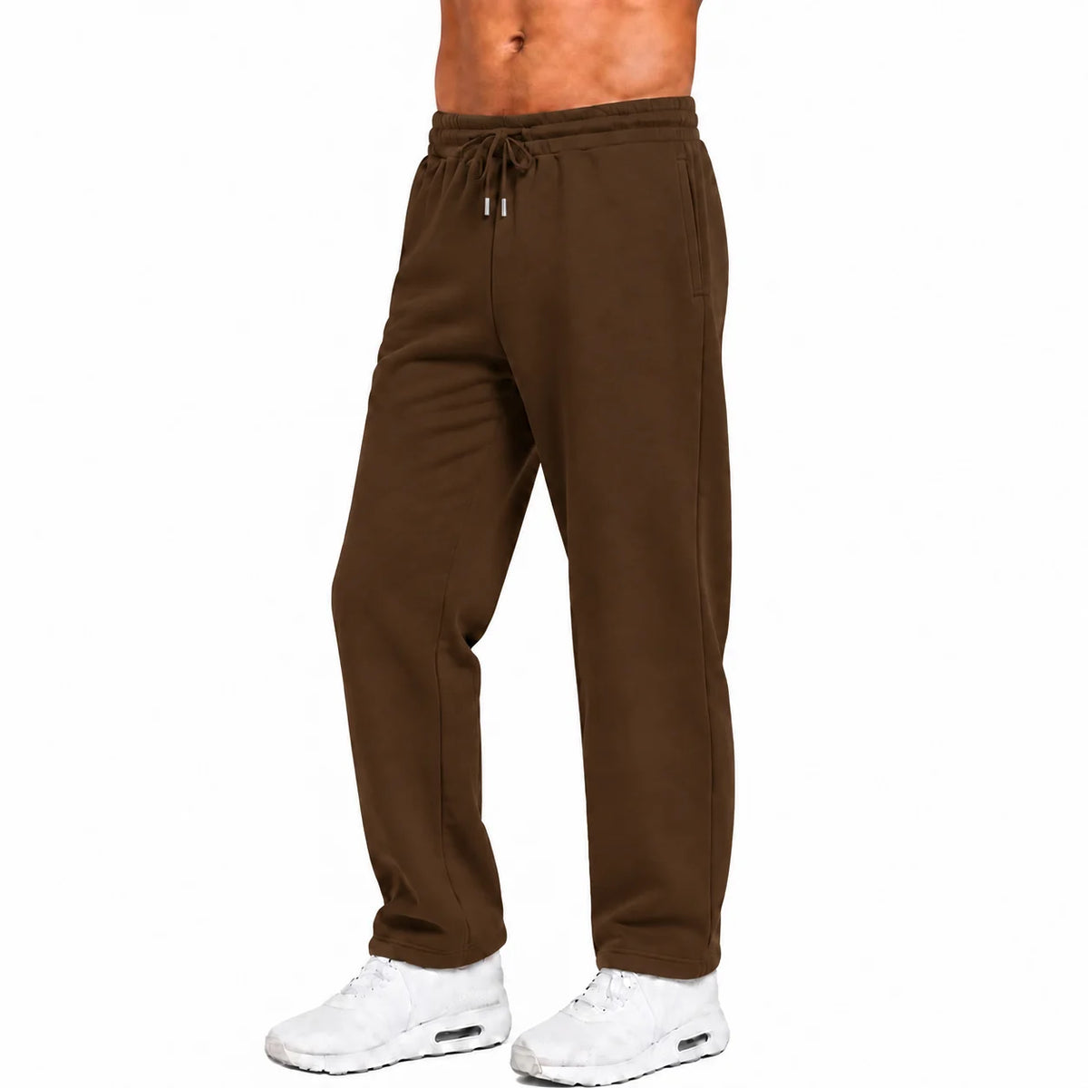 Heavyweight fleece sweatpants – Brown