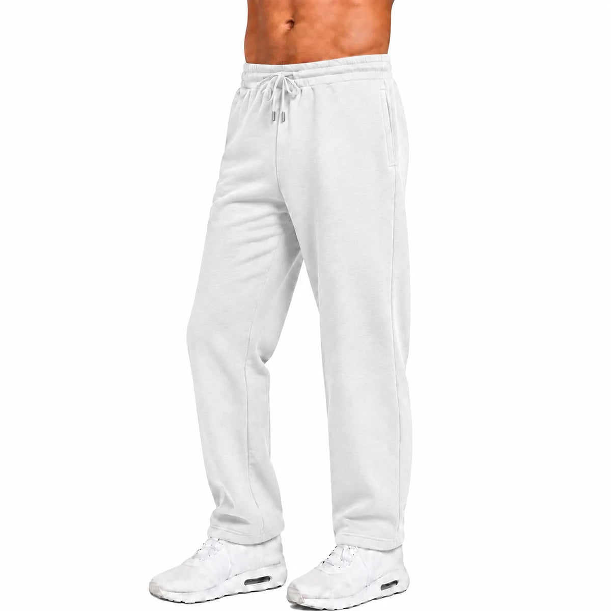 Heavyweight fleece sweatpants – White