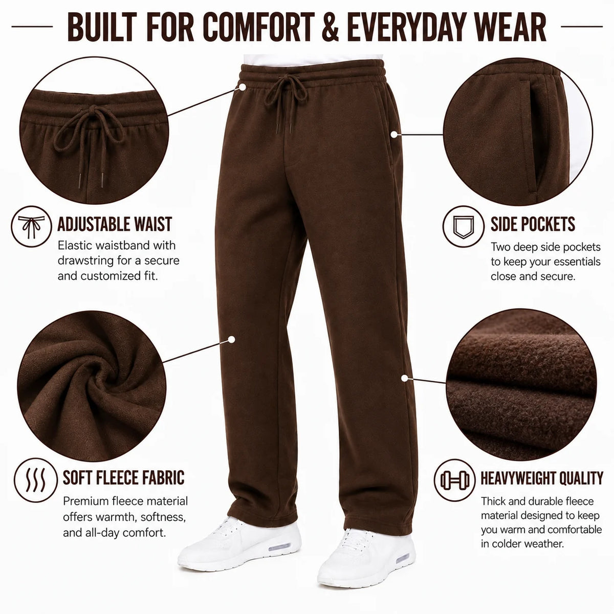Men's heavyweight fleece sweatpants