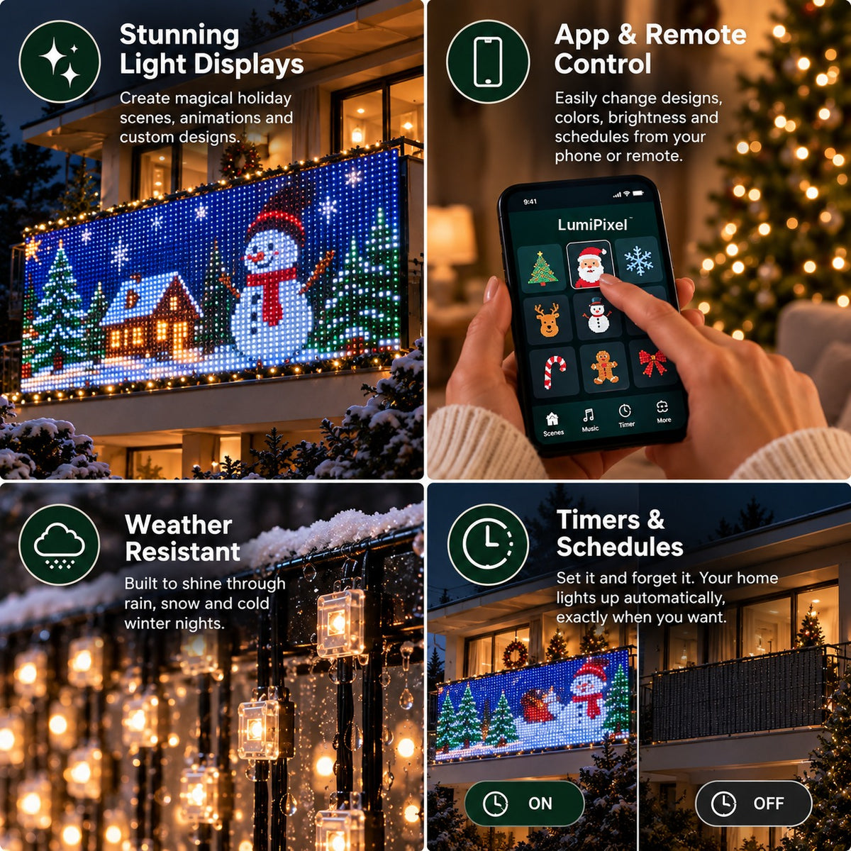 LumiPixel™ Luces de Navidad Animadas Inteligentes