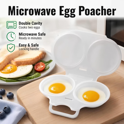 Poachly microwave egg poacher with two eggs