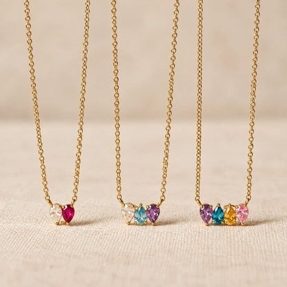 Tres Collares Raíces con dos, tres y cuatro piedras